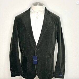 Peter Millar Kent Stretch Cotton Corduroy Button Jacket Blazer Green 38R $1295